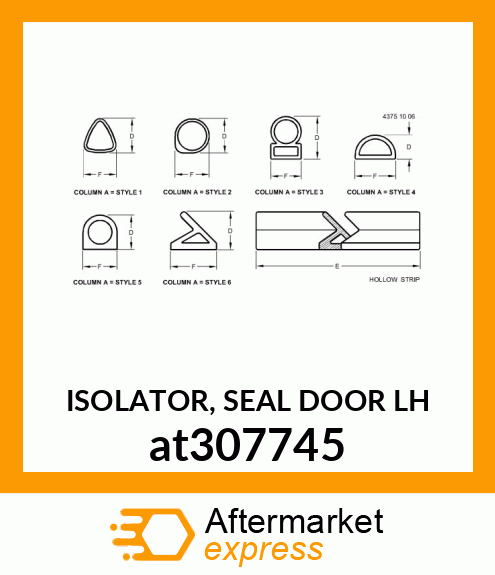 ISOLATOR, SEAL DOOR at307745