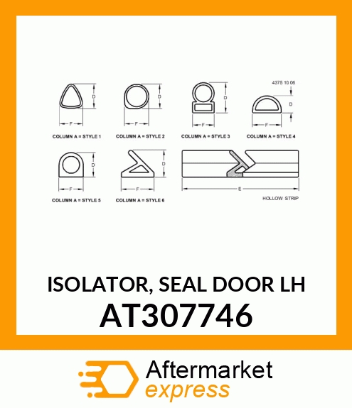 ISOLATOR, SEAL DOOR AT307746
