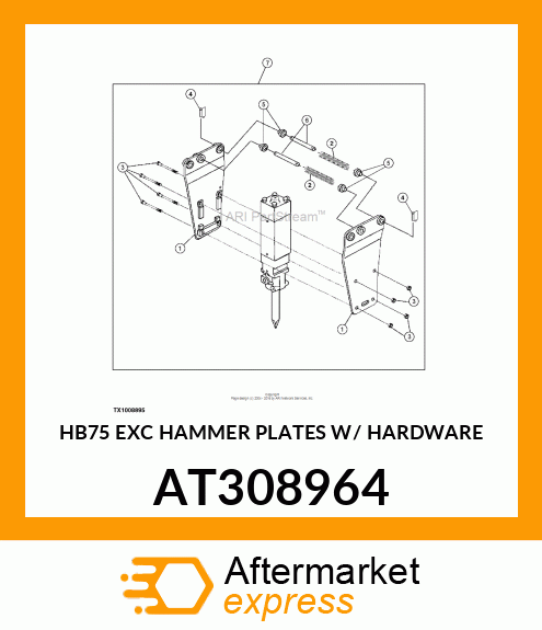 HB75 EXC HAMMER PLATES W/ HARDWARE AT308964