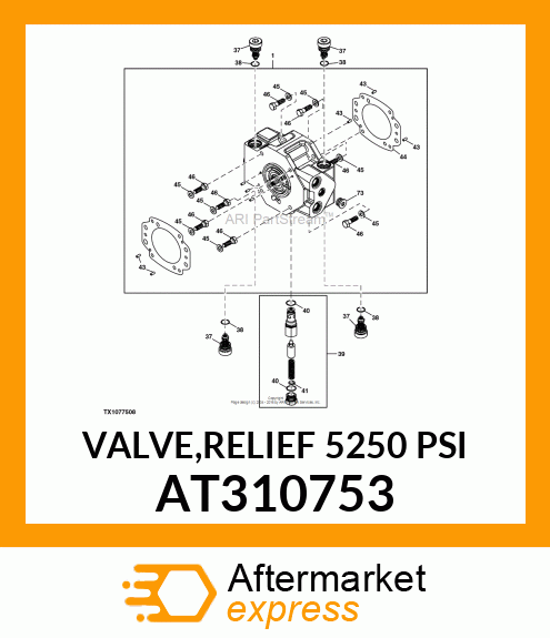 VALVE,RELIEF (5250 PSI) AT310753
