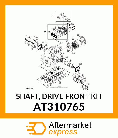 SHAFT, DRIVE FRONT KIT AT310765