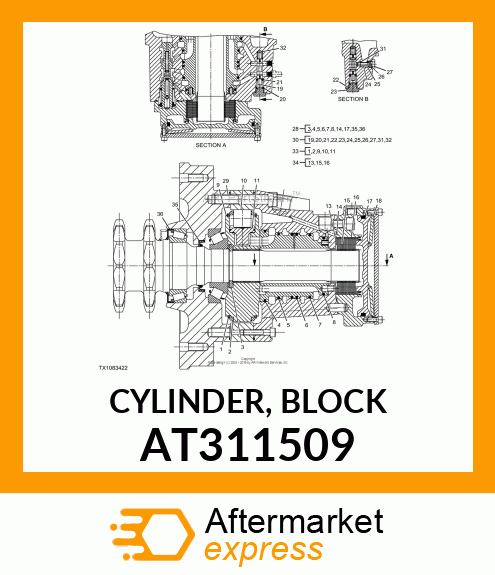 CYLINDER, BLOCK AT311509