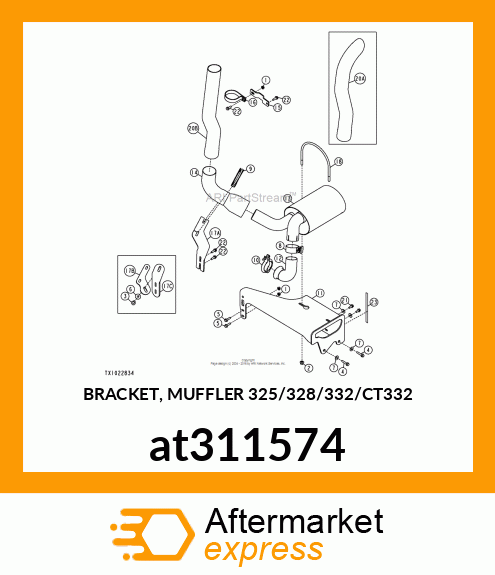 BRACKET, MUFFLER 325/328/332/CT332 at311574