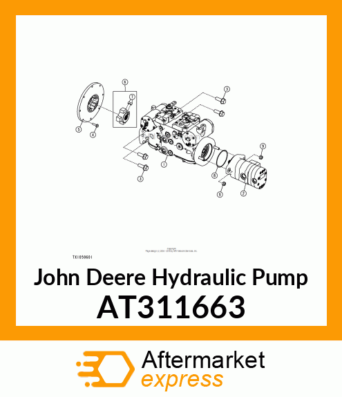 PUMP, DOUBLE GEAR, 1.94 amp; 1.25 CID AT311663