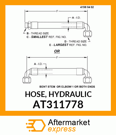 HOSE, HYDRAULIC AT311778