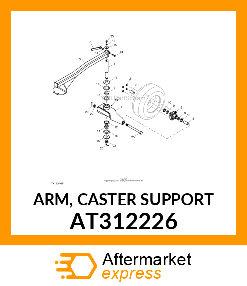 ARM, CASTER SUPPORT AT312226