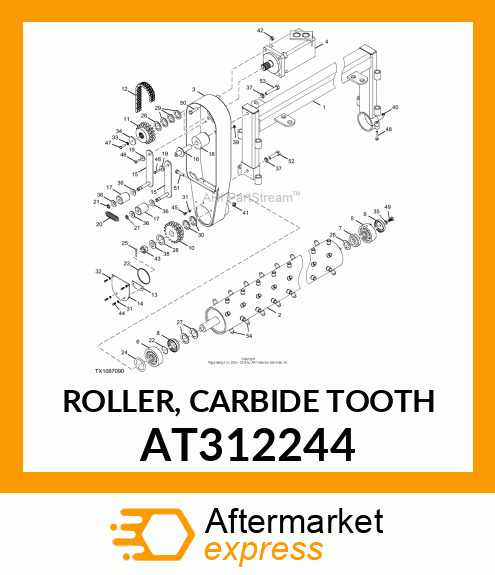 ROLLER, CARBIDE TOOTH AT312244
