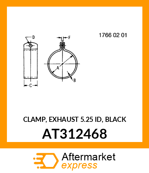 CLAMP, EXHAUST 5.25 ID, BLACK AT312468