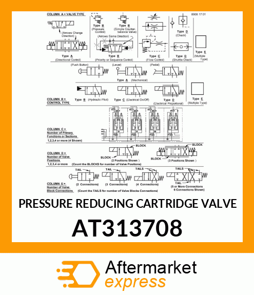 PRESSURE REDUCING CARTRIDGE VALVE AT313708