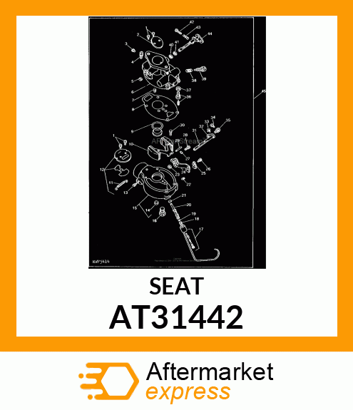SEAT,FLOAT VALVE AND GASKET AT31442