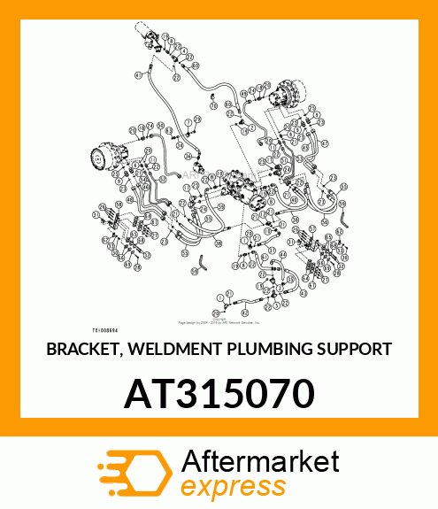 BRACKET, WELDMENT PLUMBING SUPPORT AT315070