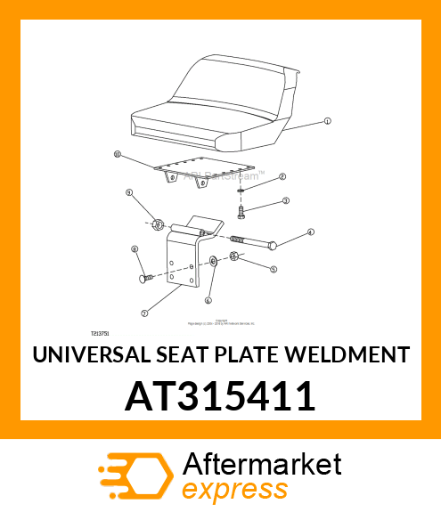 UNIVERSAL SEAT PLATE WELDMENT AT315411