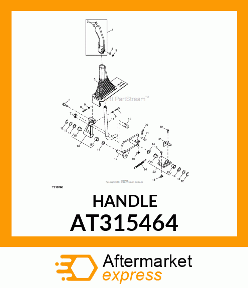 HANDLE, FIXED, LH OVERMOLDED FIXED AT315464