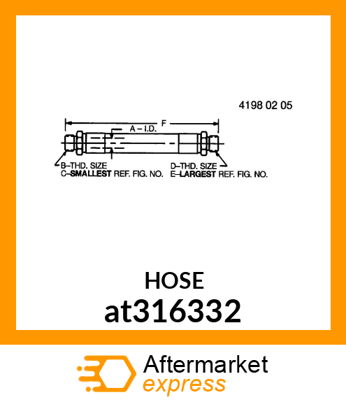 HOSE, HYDRAULIC at316332