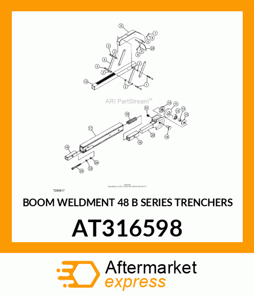 BOOM WELDMENT 48 B SERIES TRENCHERS AT316598