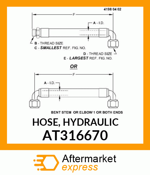 HOSE, HYDRAULIC AT316670