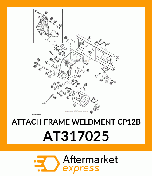 ATTACH FRAME WELDMENT CP12B AT317025