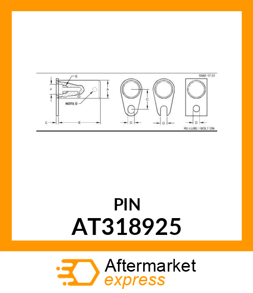 PIN, BOOM PIVOT AT318925