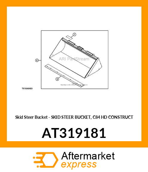 Skid Steer Bucket - SKID STEER BUCKET, C84 HD CONSTRUCT AT319181