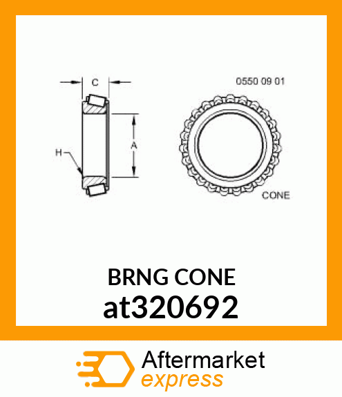 CONE, TAPERED ROLLER BEARING LM4854 at320692