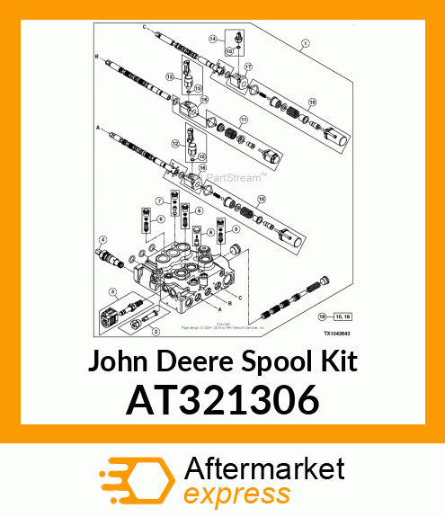 KIT, SPOOL BORE #1 amp; #3 AT321306