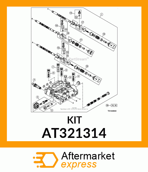 KIT, SPOOL BORE #1 amp; #3 AT321314