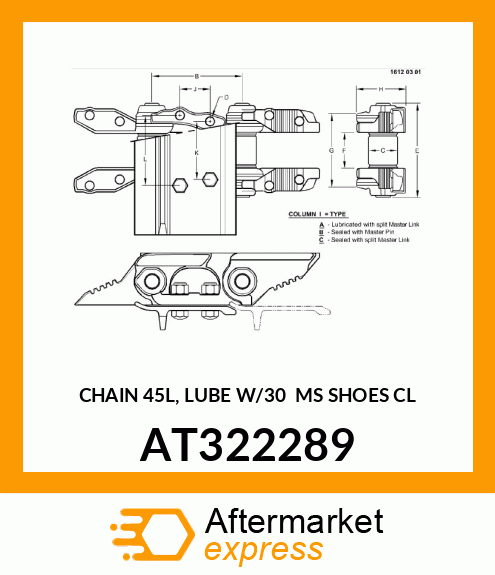 TRACK ASSEMBLY WITH SHOES, CHAIN 45 AT322289