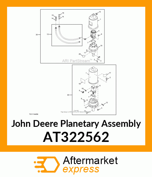 PLANETARY ASSEMBLY, GEARBOX, PA15 / AT322562