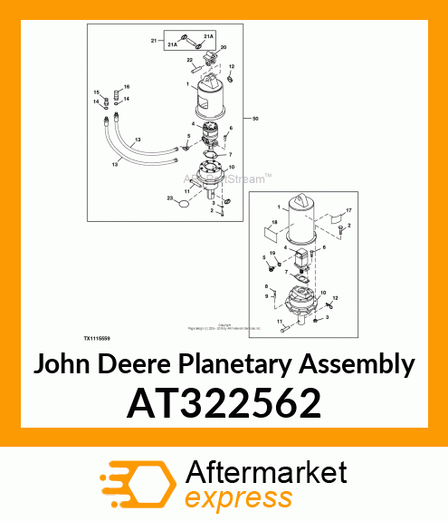 PLANETARY ASSEMBLY, GEARBOX, PA15 / AT322562