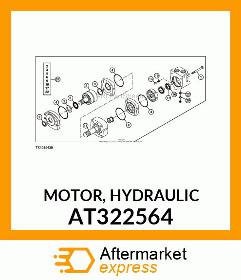 MOTOR, HYDRAULIC AT322564