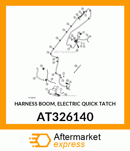 HARNESS BOOM, ELECTRIC QUICK TATCH AT326140