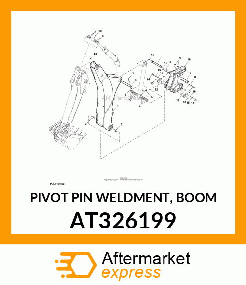 PIVOT PIN WELDMENT, BOOM AT326199