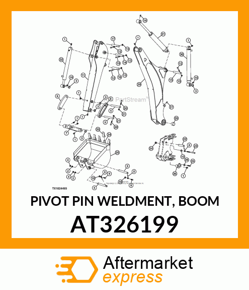 PIVOT PIN WELDMENT, BOOM AT326199