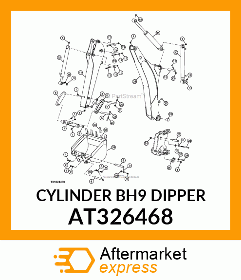 CYLINDER BH9 DIPPER AT326468