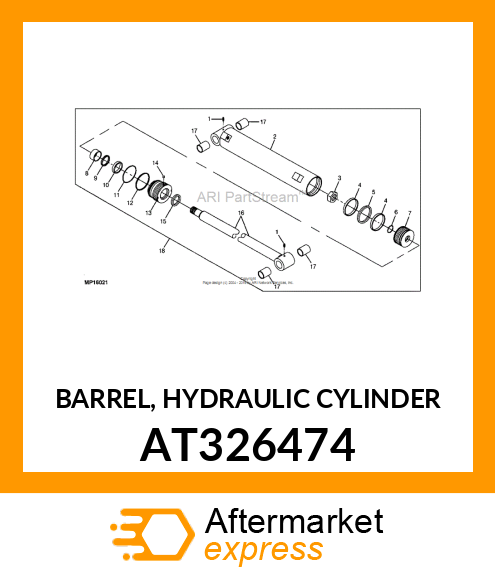 BARREL, HYDRAULIC CYLINDER AT326474