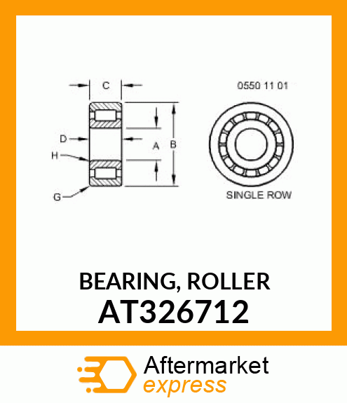 BEARING, ROLLER AT326712