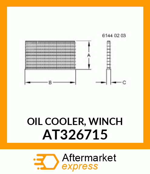 OIL COOLER, OIL COOLER, WINCH UNPAI AT326715