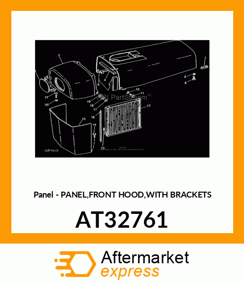 Panel - PANEL,FRONT HOOD,WITH BRACKETS AT32761