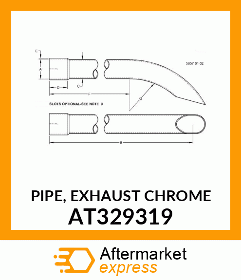 PIPE, EXHAUST (CHROME) AT329319