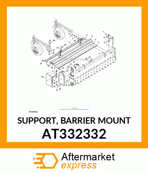 SUPPORT, BARRIER MOUNT AT332332