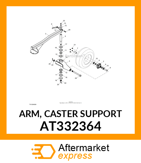 ARM, CASTER SUPPORT AT332364