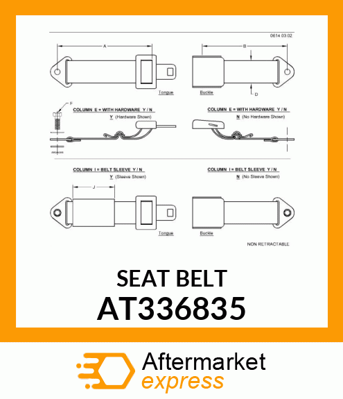 SEAT BELT AT336835