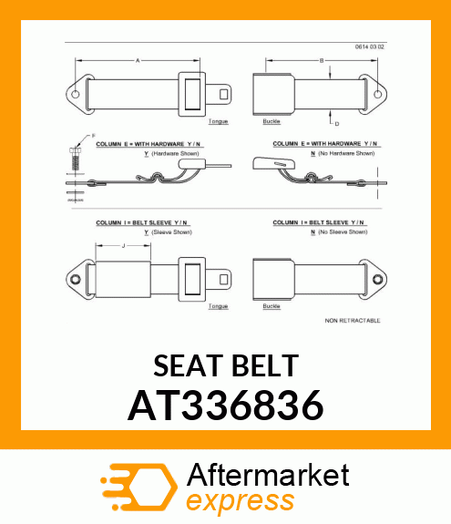 SEAT BELT AT336836