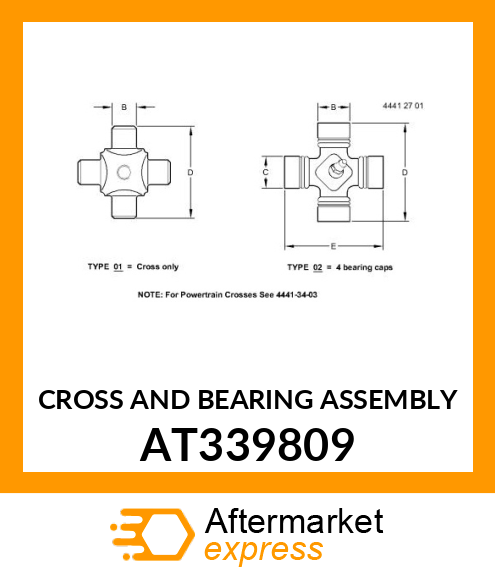 CROSS AND BEARING ASSEMBLY AT339809