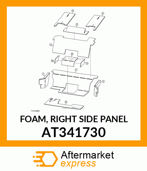 FOAM, RIGHT SIDE PANEL AT341730