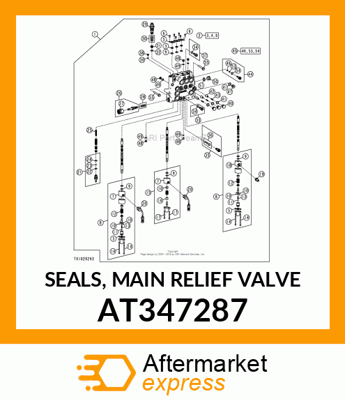 SEALS, MAIN RELIEF VALVE AT347287