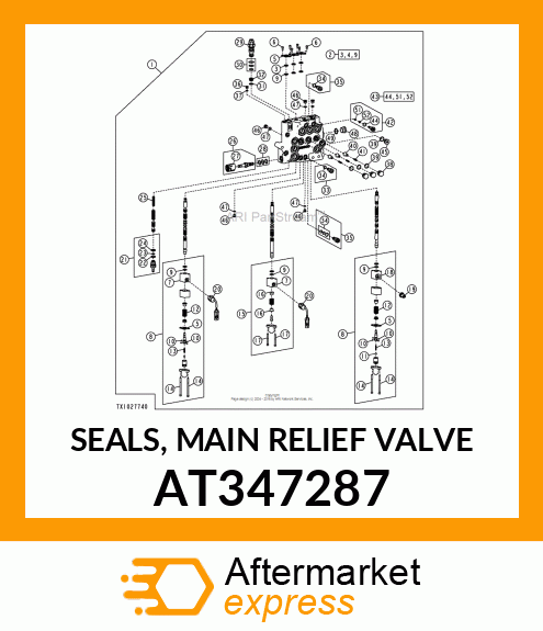 SEALS, MAIN RELIEF VALVE AT347287