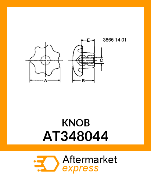 KNOB, KNURLED AT348044