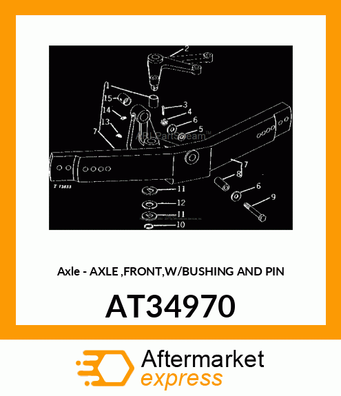 Axle - AXLE ,FRONT,W/BUSHING AND PIN AT34970