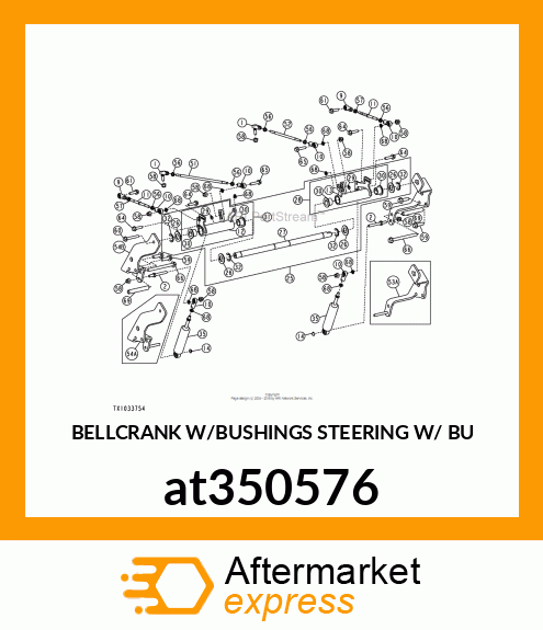 BELLCRANK W/BUSHINGS STEERING W/ BU at350576